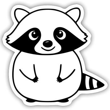 Cute raccoon as vector illustration - Sticker size S (10 x 10 cm) - white matte - Front