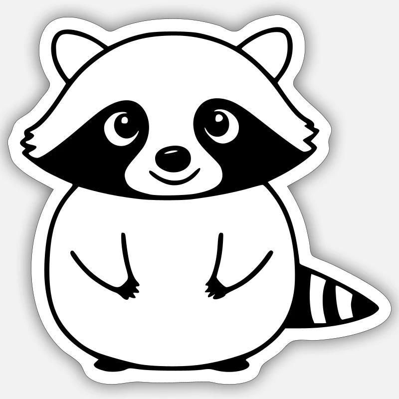 Cute raccoon as vector illustration Sticker size S (10 x 10 cm)
