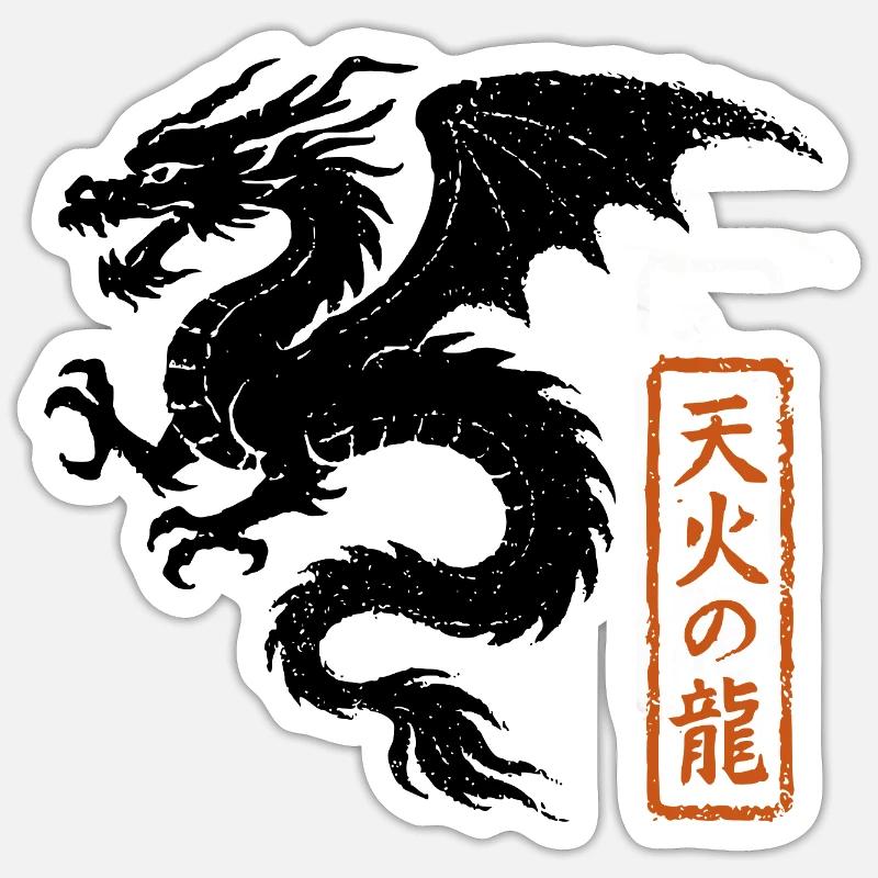 Drache - Washi Geist Sticker Größe S (10 x 10 cm)