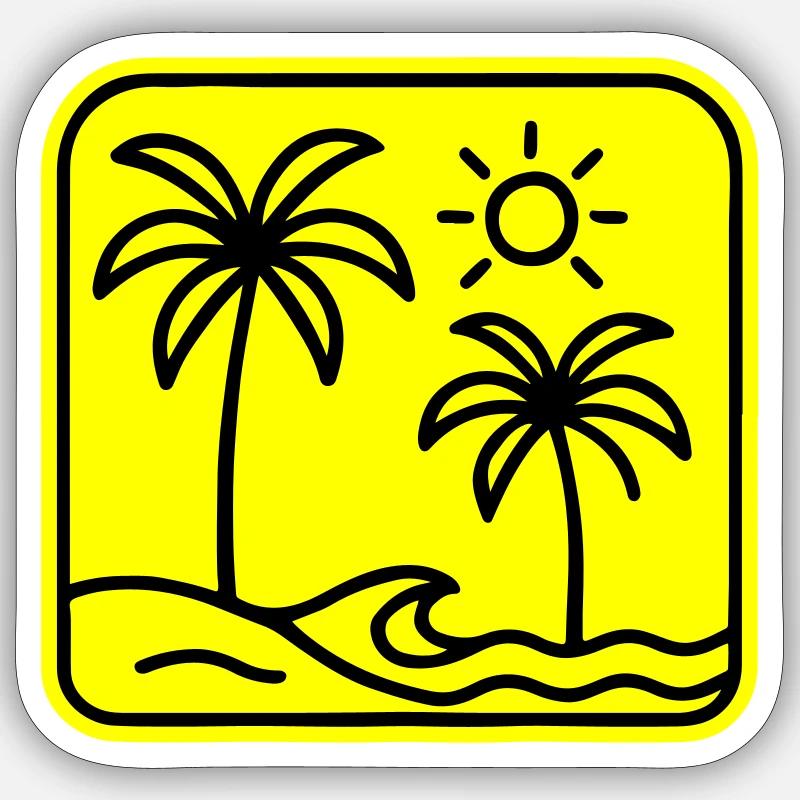 Palm Trees Beach Sticker size S (10 x 10 cm)