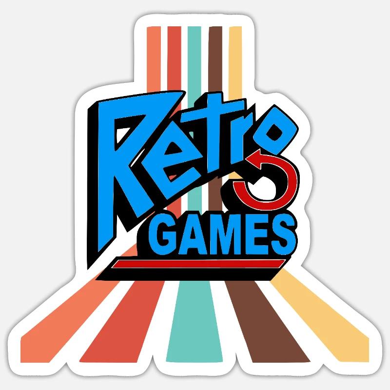Retro games - Sticker size S (10 x 10 cm) - white matte