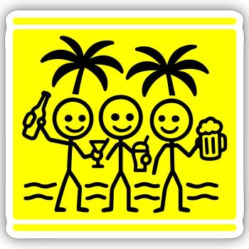 Équipe de vacances Beach Party - Sticker taille S (10 x 10 cm) - blanc mat - Devant