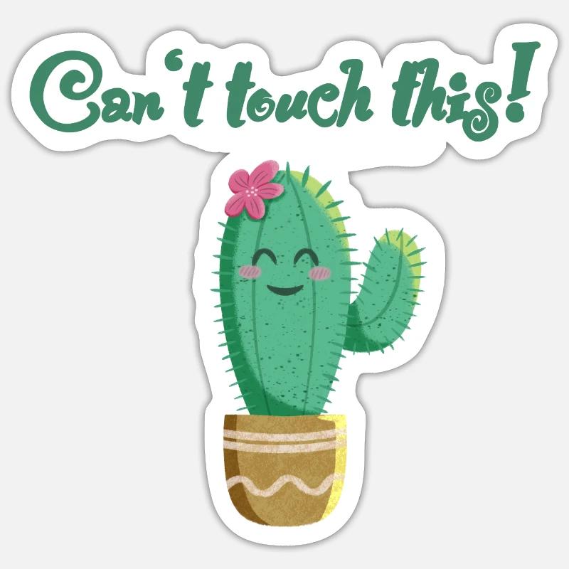Cute cactus with funny saying - Sticker size S (10 x 10 cm) - white matte