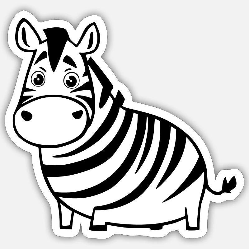 Funny zebra as vector illustration Sticker size S (10 x 10 cm)