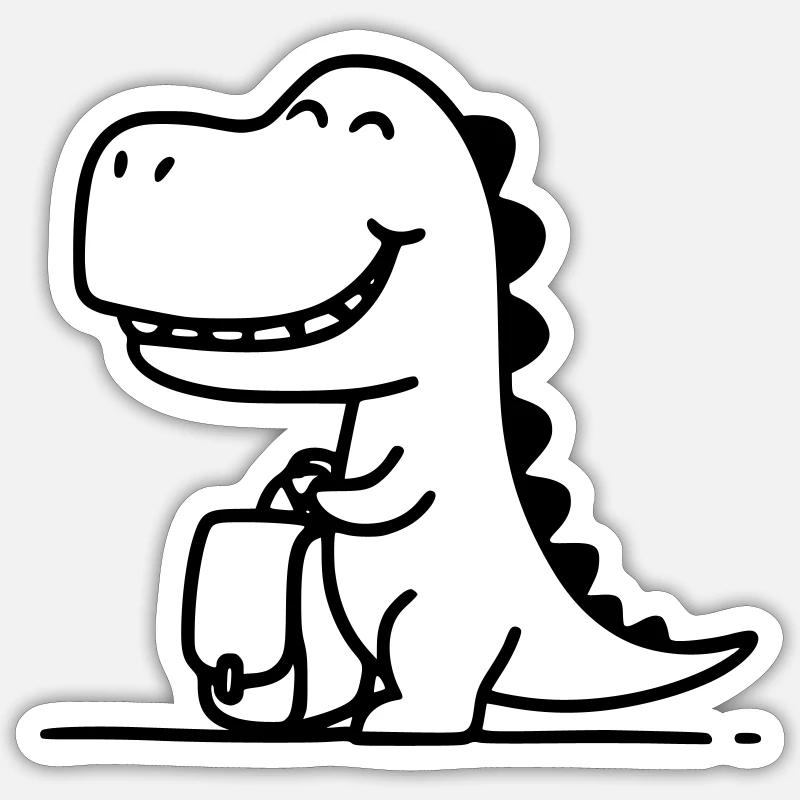Comic-Dino Schulanfänger – Einschulungsdesign Sticker Größe S (10 x 10 cm)