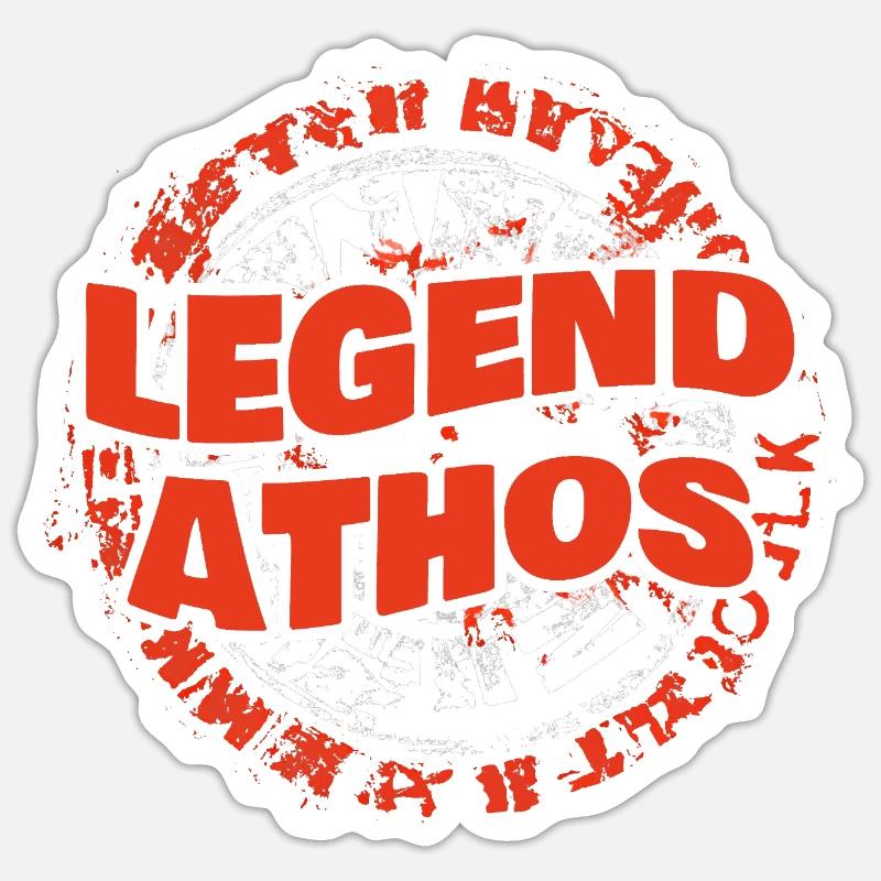 Athos - Sticker Größe S (10 x 10 cm) - Mattweiß