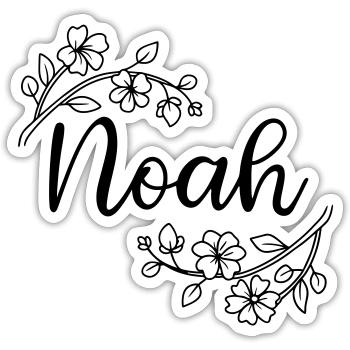 Noah | Name of Name | Vectorgraphic ! - Sticker size S (10 x 10 cm) - white matte - Front