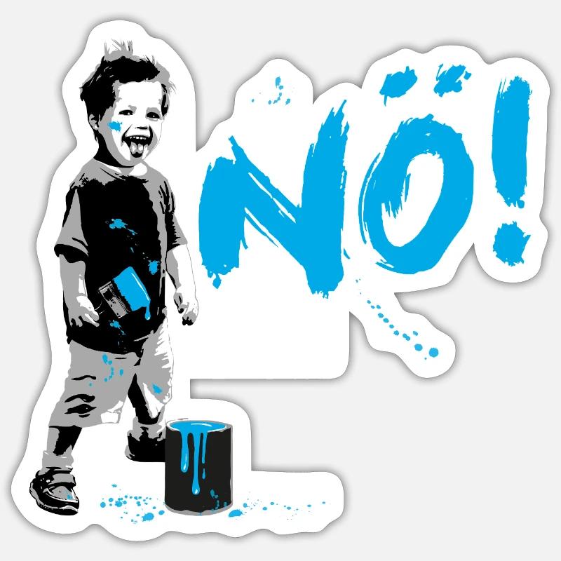 Boy Power NO Frecher Junge Protest Statement Sticker Größe S (10 x 10 cm)