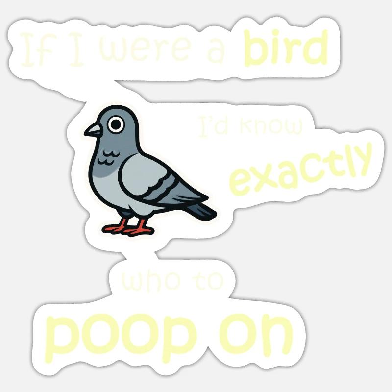 Bird mode - Activated - Sticker size S (10 x 10 cm) - white matte