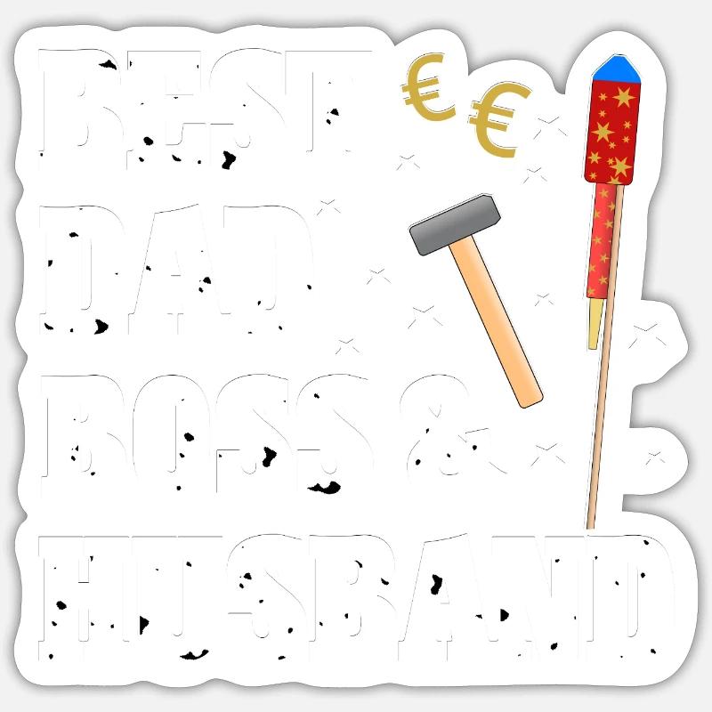 Bester Papa Chef und Ehemann Sticker Größe S (10 x 10 cm)