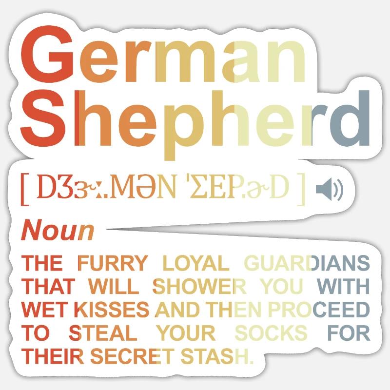 German Shepherd Dictionary - Sticker size S (10 x 10 cm) - white matte