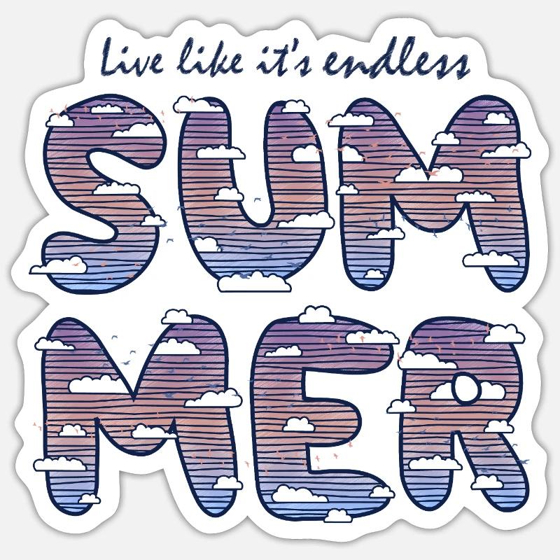 Endless Summer (lettrage) - Sticker taille S (10 x 10 cm) - blanc mat