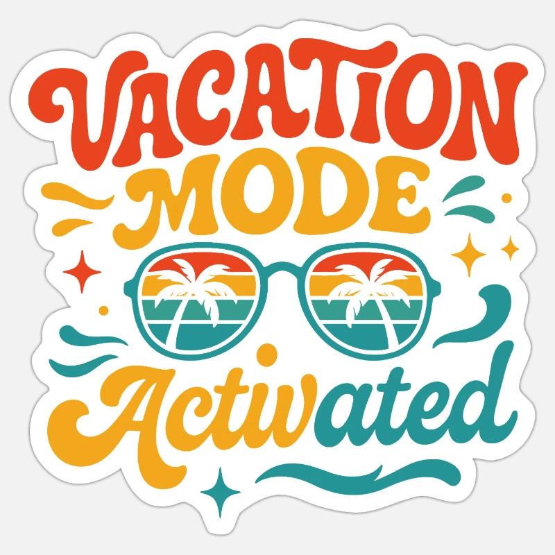 Plage Summer Vibes activée par le mode vacances Sticker taille S (10 x 10 cm)