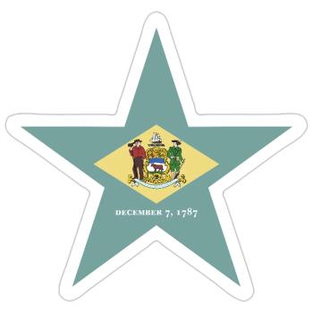 Delaware Fan T-Shirt – Coast & Charm - Sticker size S (10 x 10 cm) - white matte - Front