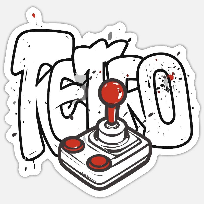 Conception du joystick Retrobomber Sticker taille S (10 x 10 cm)