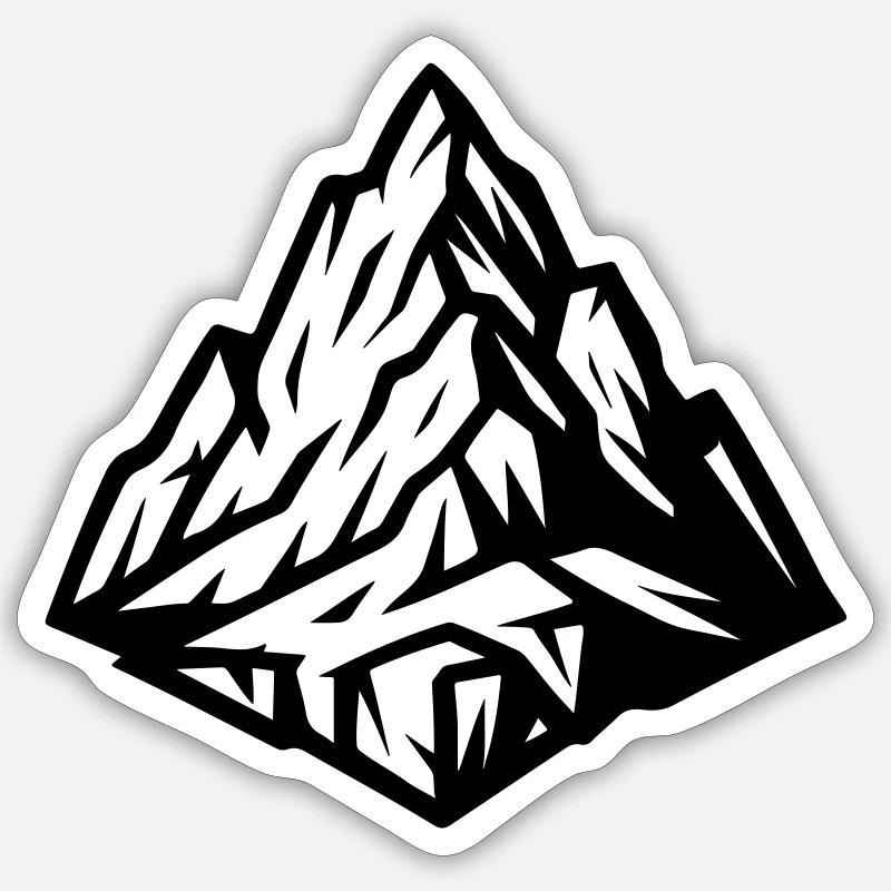Berg Gipfel Symbol - Sticker Größe S (10 x 10 cm) - Mattweiß