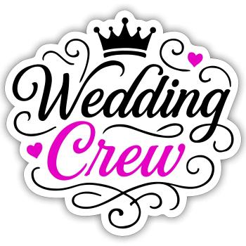 Wedding Team Bride Groom - Sticker size S (10 x 10 cm) - white matte - Front