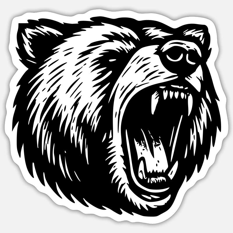 Grizzly - Sticker size S (10 x 10 cm) - white matte