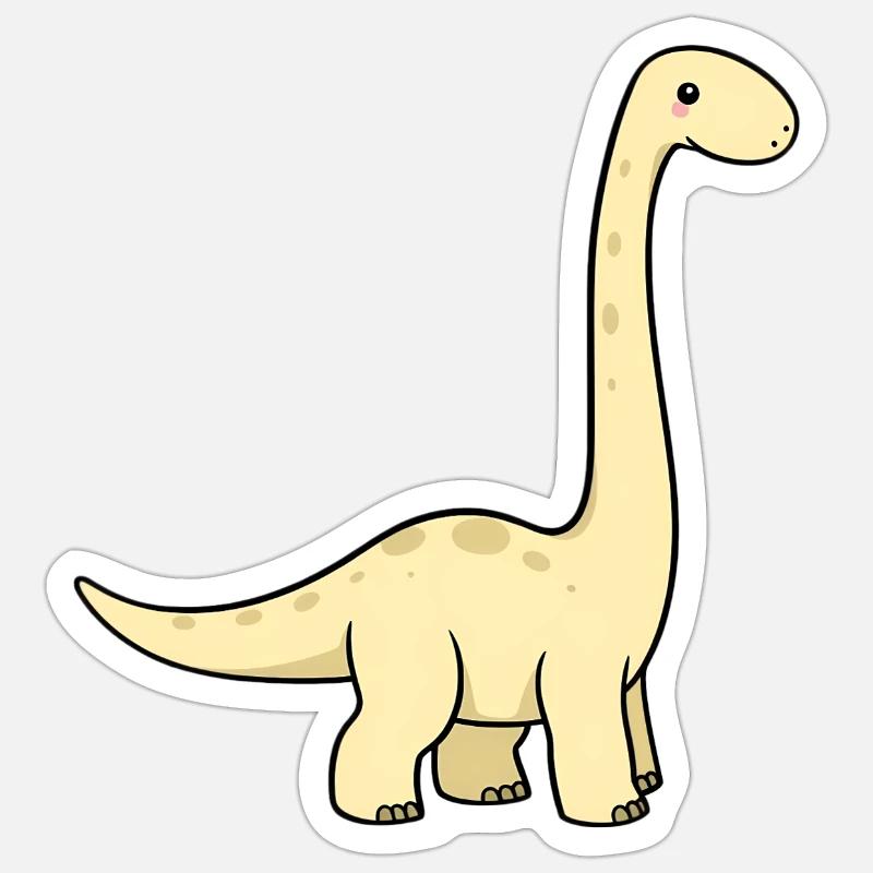Dinosaure Brachiosaure - Sticker taille S (10 x 10 cm) - blanc mat