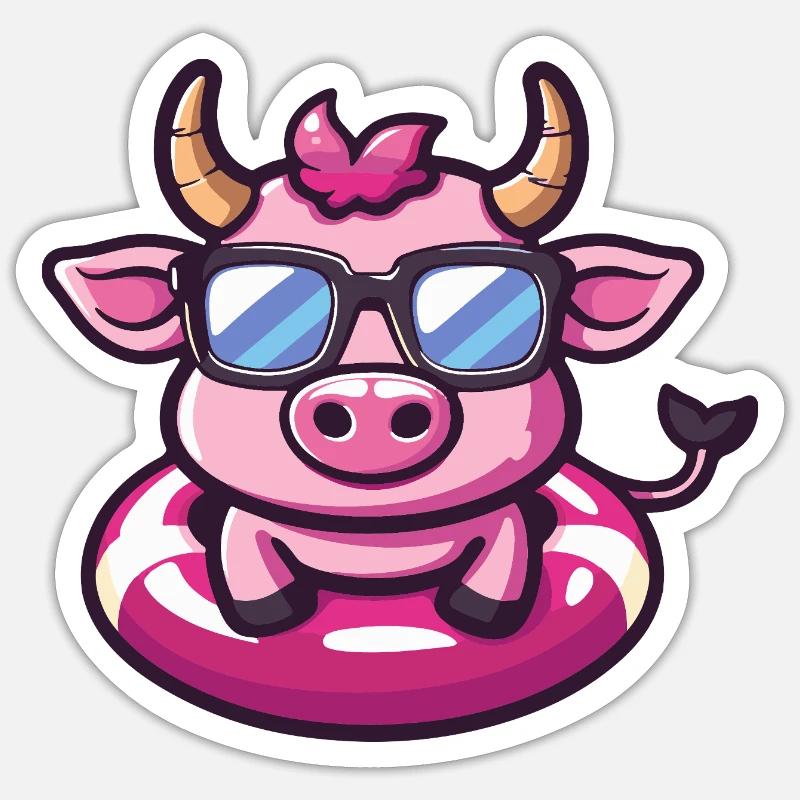 Taurus Bande dessinée Cool Sticker taille S (10 x 10 cm)