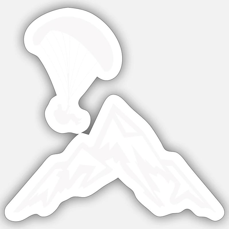 Parapentes Parachutistes - Sticker taille S (10 x 10 cm) - blanc mat
