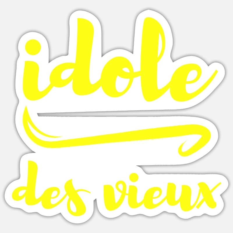 idole des vieux - Sticker taille S (10 x 10 cm) - blanc mat