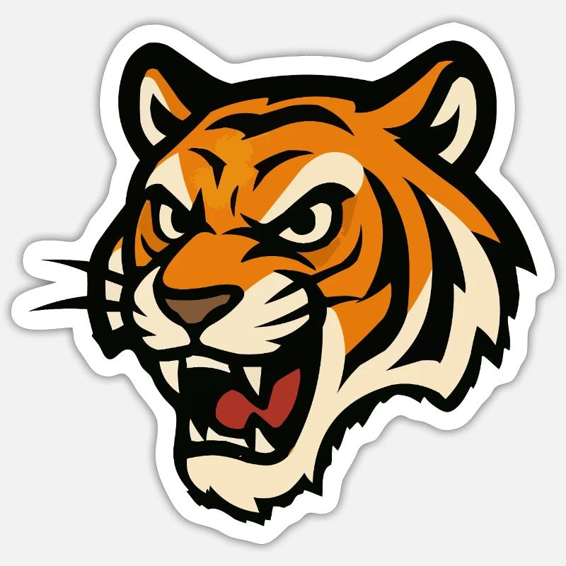 tiger comic - Sticker Größe S (10 x 10 cm) - Mattweiß
