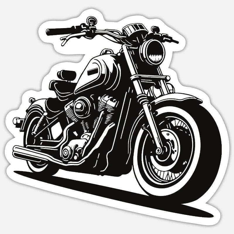 Retro Biker Style - Sticker Größe S (10 x 10 cm) - Mattweiß