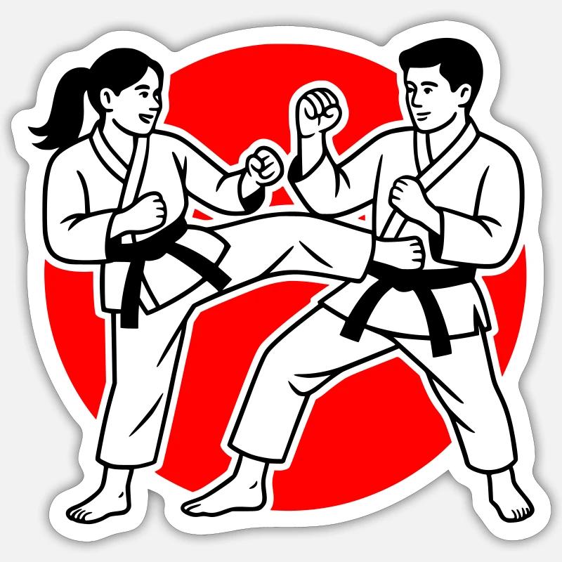 Karate Kumite - Sticker size S (10 x 10 cm) - white matte