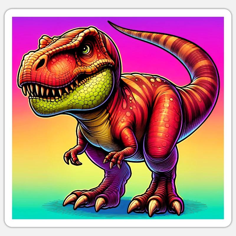 dinosaure - Sticker taille S (10 x 10 cm) - blanc mat