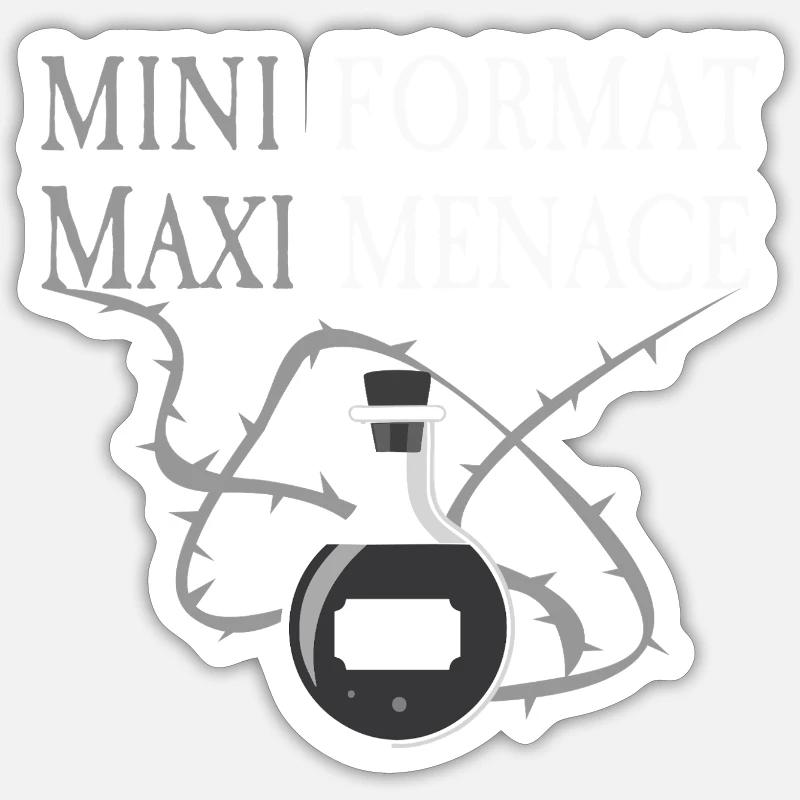 Kleine Größe, große Bedrohung - Sticker Größe S (10 x 10 cm) - Mattweiß