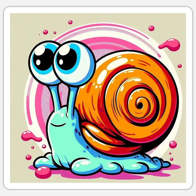Escargot - Sticker taille S (10 x 10 cm) - blanc mat