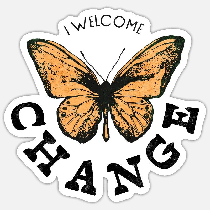 I WELCOME CHANGE - Sticker size S (10 x 10 cm) - white matte