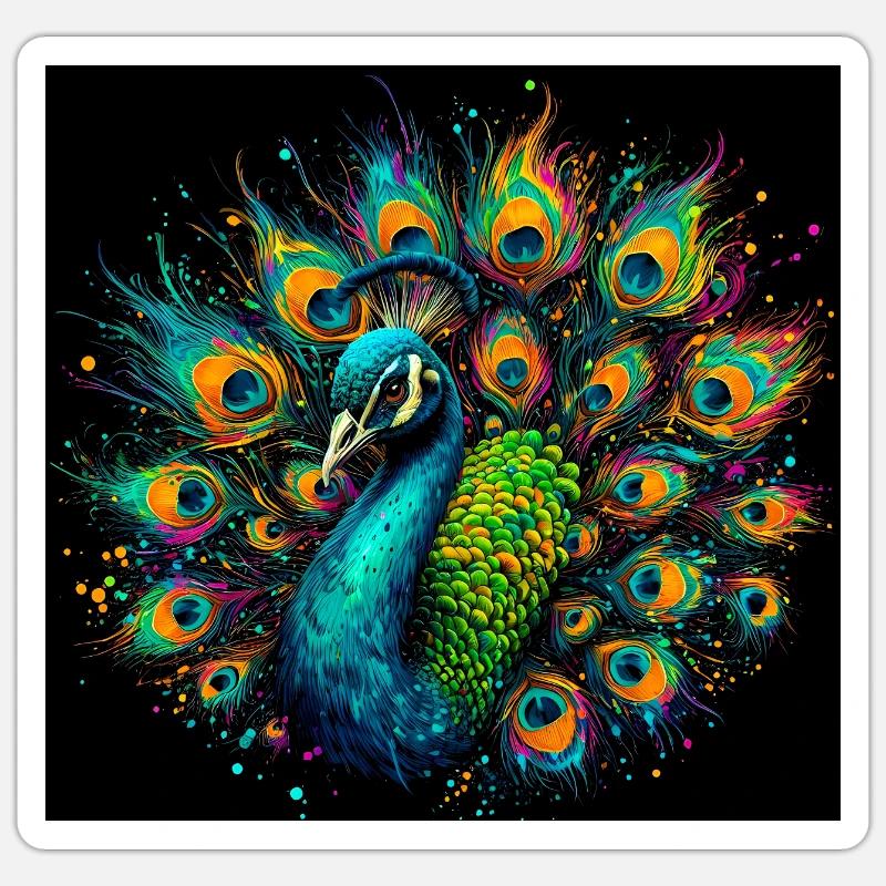 peacock Sticker size S (10 x 10 cm)