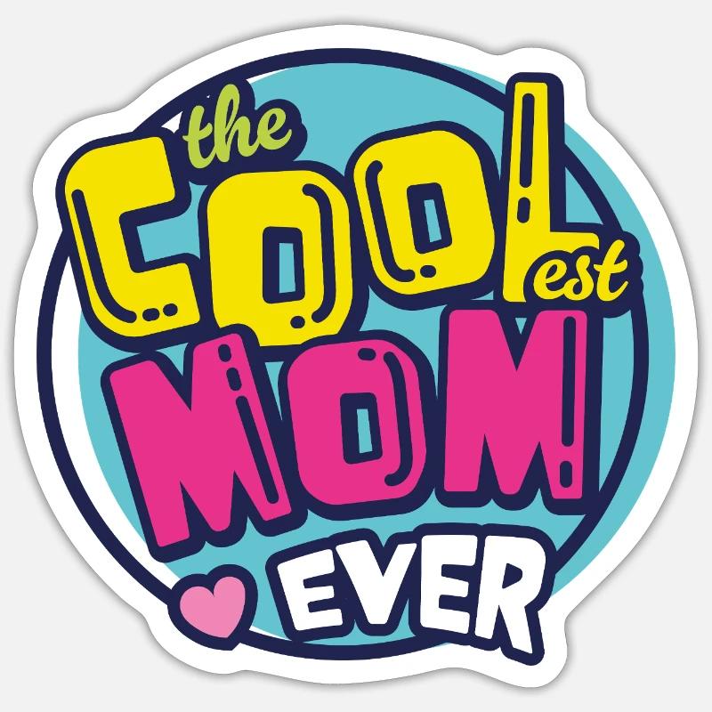 Beste coolste Mutter aller Zeiten Retro mutiges Design Sticker Größe S (10 x 10 cm)
