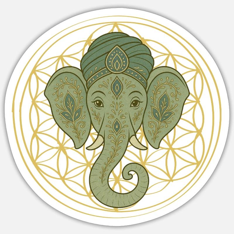 Éléphant - Sticker taille S (10 x 10 cm) - blanc mat