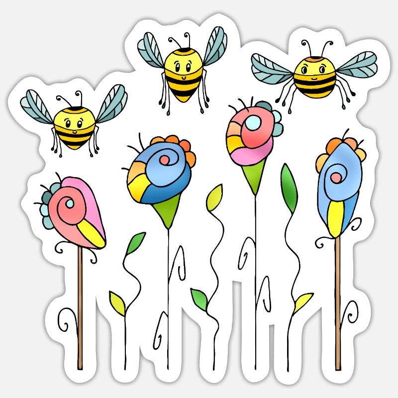 Insects - Sticker size S (10 x 10 cm) - white matte