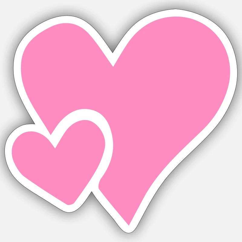 cœur - Sticker taille S (10 x 10 cm) - blanc mat