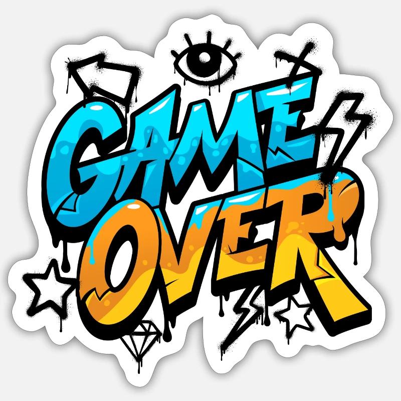 Fin du jeu - Sticker taille S (10 x 10 cm) - blanc mat