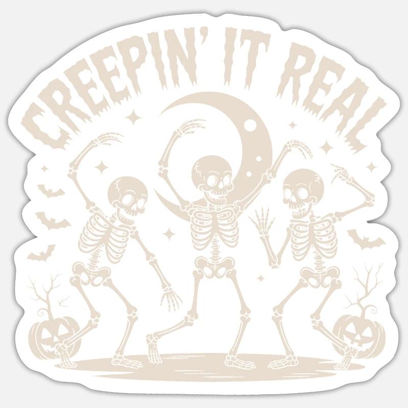 Creepin’ It Real Skeleton Dance - Sticker size S (10 x 10 cm) - white matte