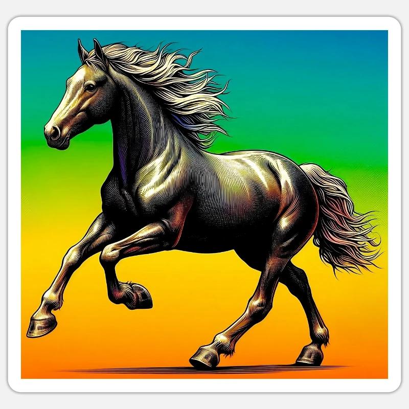 Pferd - Sticker Größe S (10 x 10 cm) - Mattweiß