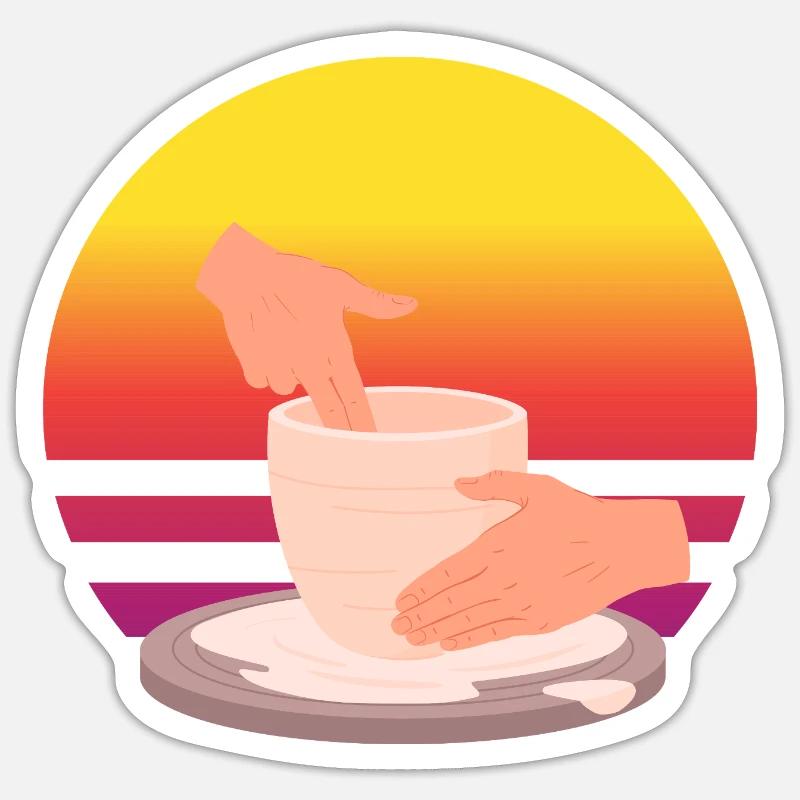Ceramic Passion Sunset - Sticker size S (10 x 10 cm) - white matte