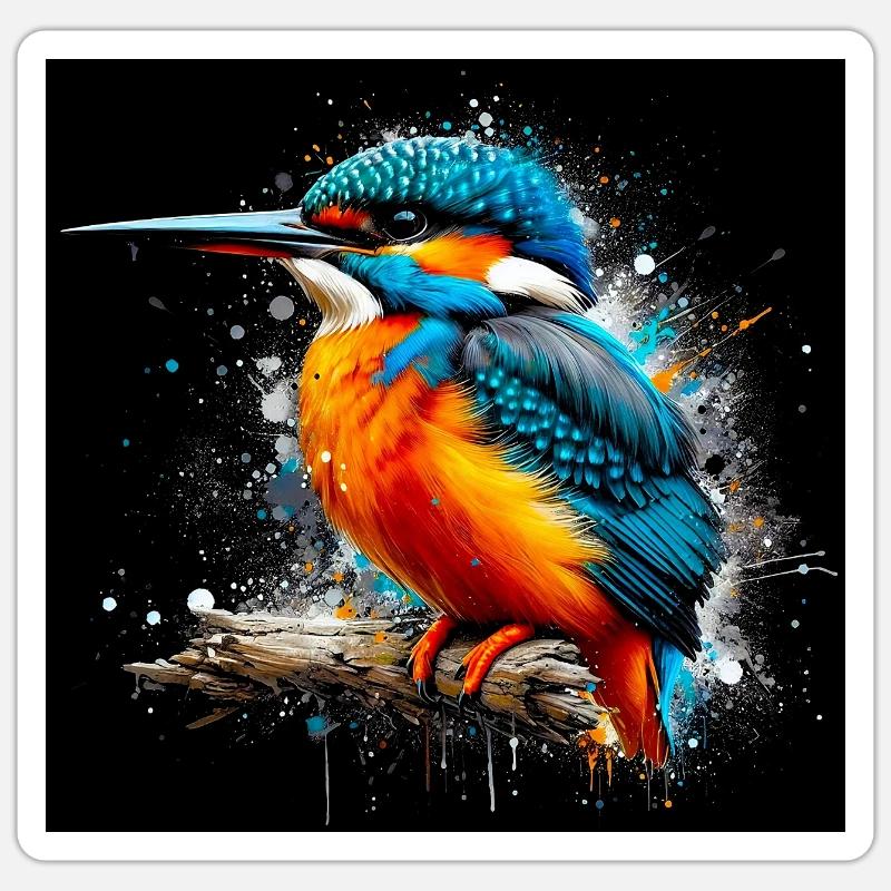 Eisvogel - Sticker Größe S (10 x 10 cm) - Mattweiß