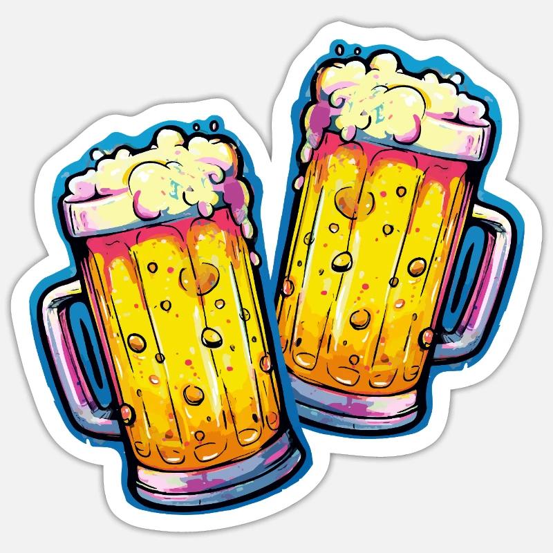 Bier Comic Bierglas Sticker Größe S (10 x 10 cm)