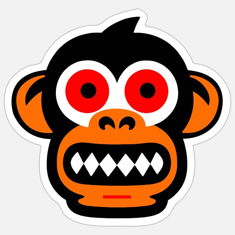 monkey face Sticker size S (10 x 10 cm)