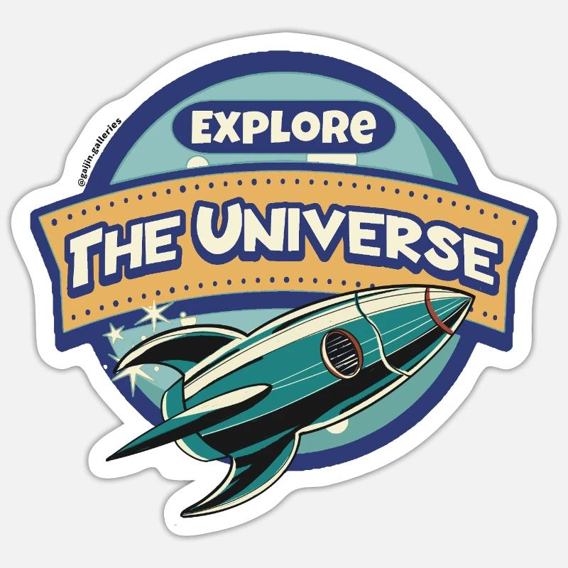 Space Explorer - Explorez l’Univers - Sticker taille S (10 x 10 cm) - blanc mat