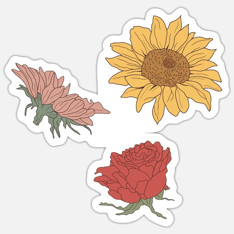 fleur Sticker taille S (10 x 10 cm)