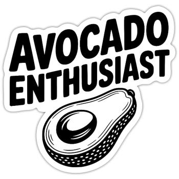 Avocado-Enthusiast - Sticker Größe S (10 x 10 cm) - Mattweiß - Vorne