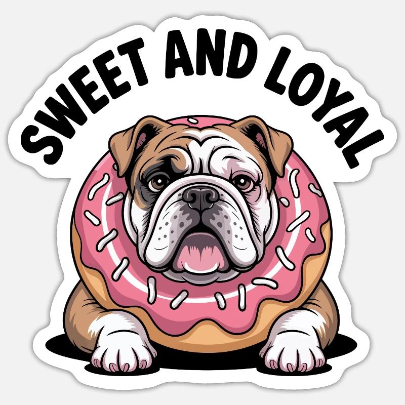 Bouledogue doux et loyal - Sticker taille S (10 x 10 cm) - blanc mat