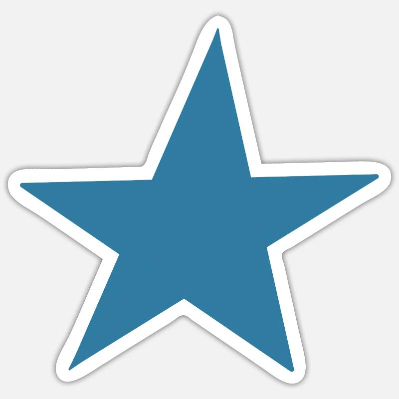Blue Star Illustration - Sticker size S (10 x 10 cm) - white matte